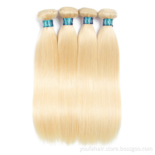 Wholesale Price 613 Blonde Straight Human Hair Weave Mink Brazilian Cuticle Aligned Virgin Human Hair Bundles for Black Women